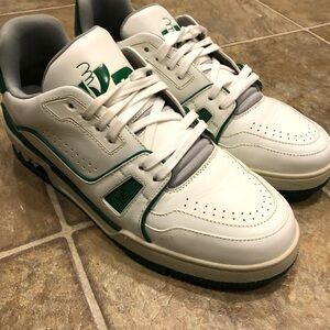 Mens LV White and Green Sneakers